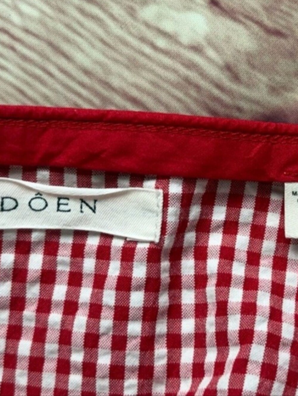 💵Doen Delaney Cotton Bow La Maddelena Red Gingham Maxi Dress Size Medium - Picture 6 of 7
